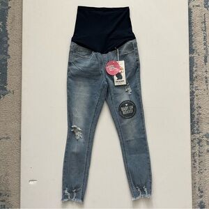 Gemma Rae Women’s Maternity Midi Short Ankle Jeans Size S